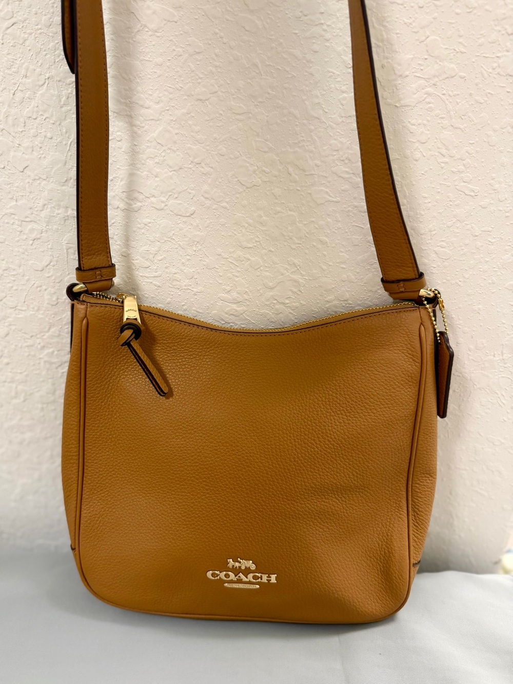 Coach Pebbled Leather Ellie File Crossbody Bag in Light Saddle Tan C1648 - Picture 2 of 16
